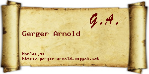 Gerger Arnold névjegykártya